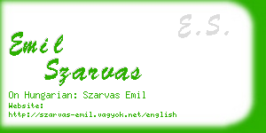 emil szarvas business card